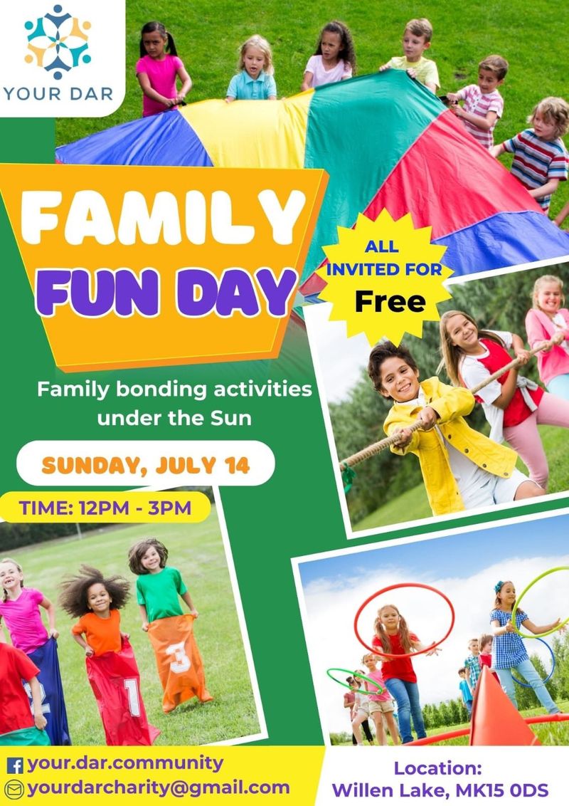 Event poster: Family Fun Day at Willen Lake